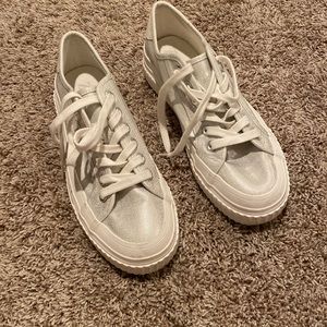 Zara Sparkling Silver Sneakers Size 41